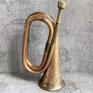 Antique US 7th Cavalry Bugle Company A c.1880's Brass Bugle Patina Union Music - Picture 1 of 6