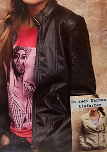 Damen Kunstlederjacke Bikerjacke Übergangsjacke - Bild 1 von 2