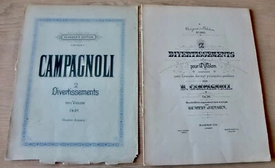 CAMPAGNOLI DIVERTISSEMENTS VIOLIN 7 POSITIONS SHEET MUSIC BOOK 1930s ENGLAND - Image 1 of 4