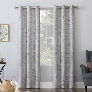 Kenji Medallion Draft Shield Panel Gray One curtian Panel 96" x 40" - Picture 1 of 8