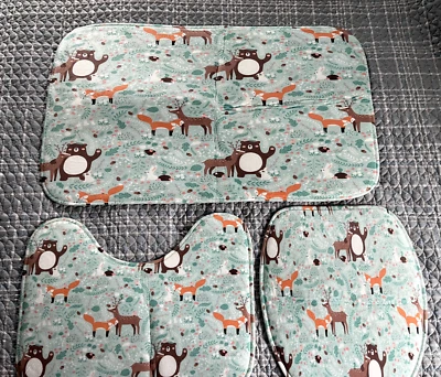 Juego de baño, microfibra con motivo bosque Foto 1 de 4