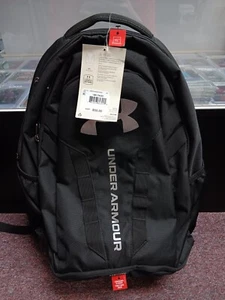 New! UNDER ARMOUR Black/Silver Logo UA Hustle 5.0 Backpack 1361176-001 - Picture 1 of 3