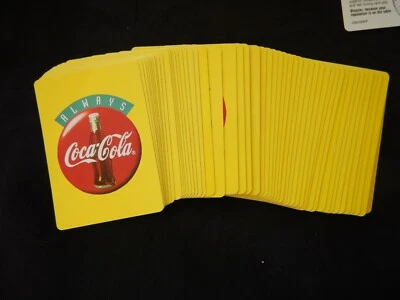 1994 COCA-COLA YELLOW  "ALWAYS"  BICYCLE PLAYING CARDS COLLECTIBLE   - Image 1 of 4