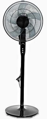 16" 12-Speed Adjustable Height Quiet Pedestal Fan, New, Black - Image 1 of 4