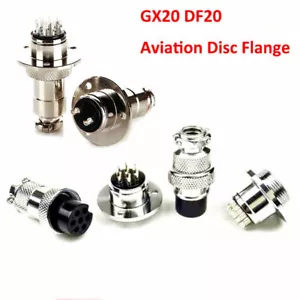 GX20 DF20 Connettore flangia disco aviazione 2/3/4/5/6/7/8/9/10/12 pin maschio + femmina - Foto 1 di 6