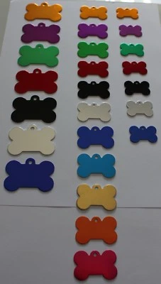 MEDAGLIETTA Cane Gatto OSSO con INCISIONE Gratis Entrambi Lati + Anellino - Immagine 1 di 2