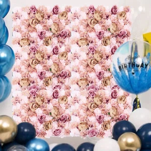 40x60 cm 6 pezzi parete floreale artificiale parete rose sfondo matrimonio decorazione pannello - Foto 1 di 11