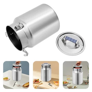 12L Tabletop Stainless Steel Milk Pot Thick Handle with Sealed Lid Milk Bucket - Picture 1 of 24