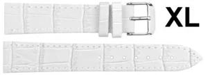 EXTRA LANGES XL UHRENARMBAND PASSEND FÜR BIS ZU 220 MM ARMBAND LEDER 8 MM M BIS 22 MM WEISS - Bild 1 von 1