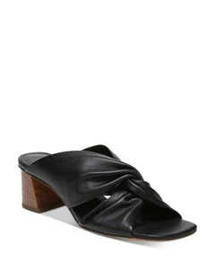 $380 VINCE DENISE HIGH HEEL SANDAL CRISS CROSS LEATHER BLACK 8 (TC15) - Picture 1 of 10