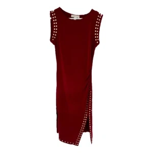 MICHAEL KORS Burgundy Studded Sheath Dress Size Small Slit Formal - Picture 1 of 4