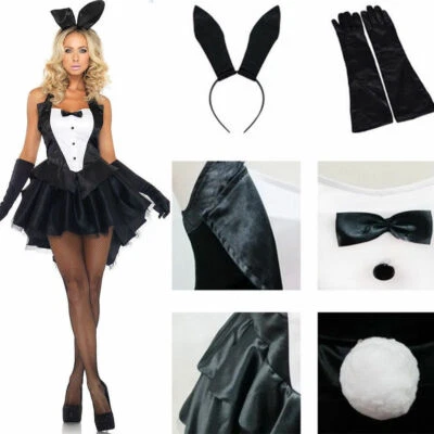 Sexy Women Lingerie Bunny Bodysuit PlayBoy Halloween Cosplay Costume Club Party - Image 1 of 4