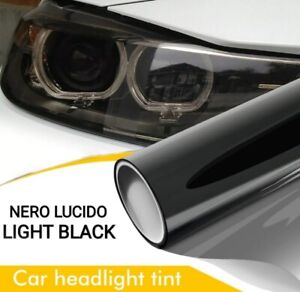 Pellicola Oscurante Nero Light Black Per Fari Fanali Auto Moto 30x100 Vinyl 