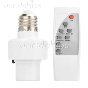 Wireless Remote Control Light Lamp E27 Screw Bulb Base Holder Cap Socket Switch - Picture 1 of 21
