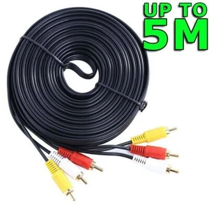 Premium AV Cable Male 3RCA to 3 RCA Male Composite Audio Video Cord DVD TV - Picture 1 of 13