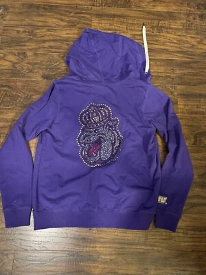 Sudadera con capucha e5 Collegiate JM University con cremallera púrpura para mujer talla: S Foto 1 de 4