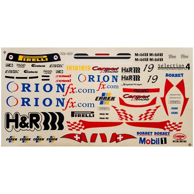 Dekorbogen 1:10 Porsche Carsport Racing Eichmann Nr 19 Schweiz Carson 69184 - Image 1 of 2