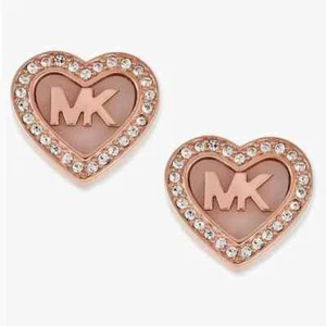 Michael Kors mother of pearl Rose Gold Heart Stud earrings. Retail $85 - Picture 1 of 6