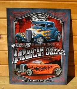 American Dream Hotrod TIN SIGN vtg street rod bar garage diner poster decor 1534 - Picture 1 of 4