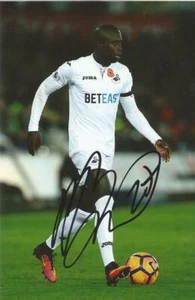 SWANSEA* MODOU BARROW SIGNED 6x4 ACTION PHOTO+COA - Picture 1 of 1