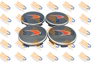 4X Genuine McLaren 570GT Carbon Fibre RED Wheel Hub Caps - 60MM DIAMETER - Picture 1 of 2
