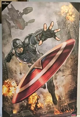 Marvel Avengers Captain America Canvas Wall Art! Print Size  36 X 24 Brand New!  - Image 1 of 4