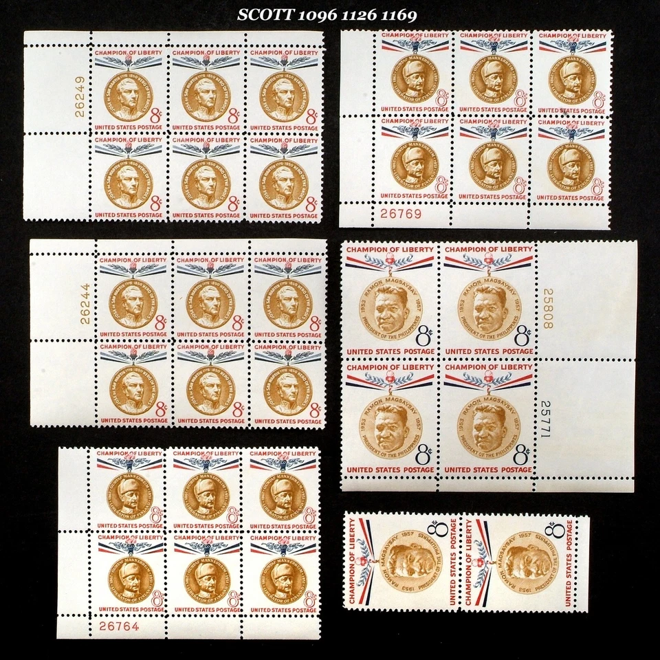 SCOTT # 1096-1126 US PLATE BLOCKS OF 4 & 6 PLUS 1 PAIR 30 TOTAL MNH OG FINE #1 - Image 1 of 1