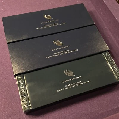 Juego American Silver Eagle 25 aniversario 2011 graduación profesional MS 70/PR 70 con certificado de autenticidad de caja Foto 1 de 4