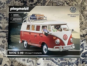 Playmobil Volkswagen T1 Camping VW Bus 70176 NEW IN STOCK 74 PC Building Set Red - Picture 1 of 2