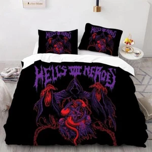 hells Iron-Maiden-LOGO Bedding Set Quilt Duvet Cover Bedclothes pillowcase new - Picture 1 of 4