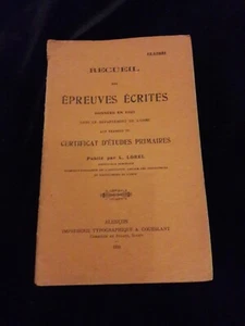 1923 RECUEIL DES EPREUVES ECRITES CEP ORNE FRANCE/DICTIONNAIRE/ANNALE 400 - Picture 1 of 1