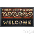Carpet Doormat Rubber Theshold Resistant " Welcome " Mosaic Black Hair Crop