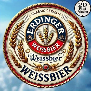 Blechschild rund Erdinger Weißbier Bier Werbeschild Metallschild TEL3821 - Picture 1 of 2