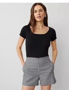 Ann Taylor Petite Damen-T-Shirt mit eckigem Ausschnitt Größe Small Petite - Bild 1 von 7