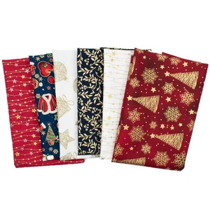 Patchwork Stoffpaket Weihnachten bunt (6x ca. 30 cm x 75 cm) (Preis = 1 Paket) - Bild 1 von 8