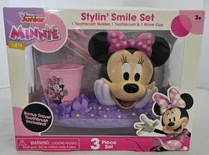 Minnie Mouse Disney Travel Toothbrush, Holder & Rinse Cup Stylin' Smile Set 1272 - Picture 1 of 7