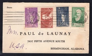 FRANCE 1937 Cover to USA. Semi-Postal Stamps - Picture 1 of 2