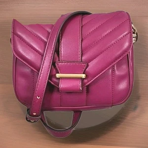 Time and Tru Crossbody Bag Pink Handbag Quilted Foldover Flap Ext Slip Pocket - Picture 1 of 11