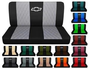 Front bench seat covers fits 1982 to 1991 Chevy S10 truck W/ design and diamond - Bild 1 von 23