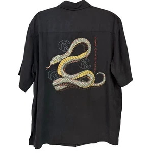 Tori Richard Year Of The Snake Button Down Seidenhemd Medium Stickerei RAR - Bild 1 von 7