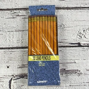 Lovett 30 Lead Pencils No 2 Black Lead Non Toxic Vintage 1989 Brand New Unopened - Picture 1 of 5