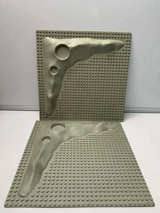 Vintage LEGO Space 2 x Grey 3D Baseplate Base Plate - Moon, Crater, Planet. (R2) - Picture 1 of 5