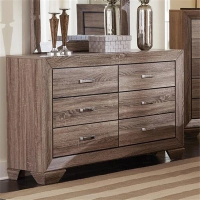 Coaster Kauffman 6-Drawer Wood Dresser with Tapered Feet in Brown - Image 1 of 4