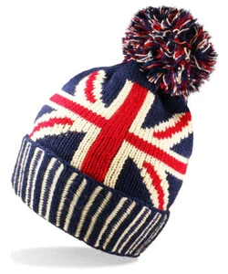 1/3/6 X Uomo/Donna Unisex Caldo Wniter Union Jack GB Cappello Pom Bandiera Lavorato a Maglia - Foto 1 di 1