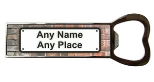PERSONALISIERTES STRASSENSCHILD DRUCK FLASCHENÖFFNER KÜHLSCHRANKMAGNET GEBURTSTAG WEIHNACHTEN - Bild 1 von 3