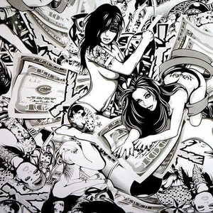 Wassertransferdruck Folie Dollar Ladys 100cm - Picture 1 of 2