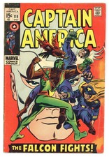 Captain America 118 2nd app Falcon! Gene Colan Art 1969 Marvel Comics B496