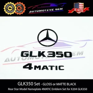 GLK350 AMG 4MATIC Rear Star Emblem Black Letter Badge Logo Set for Mercedes X204 - Picture 1 of 1