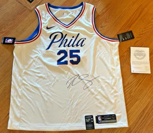 BEN SIMMONS Autographed Signed 76ers CREAM SWINGMAN NIKE CITY EDITION Jersey UDA - Picture 1 of 5