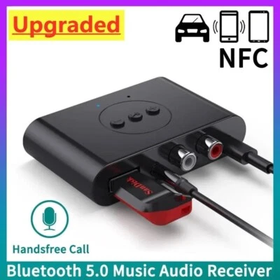 Ricevitore Audio Bluetooth 5.0 NFC AUX RCA USB Stereo adattatore Kit auto ogl - Image 1 of 4